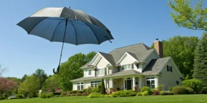 A large umbrella over a home, answering how much a $5 million umbrella policy costs.