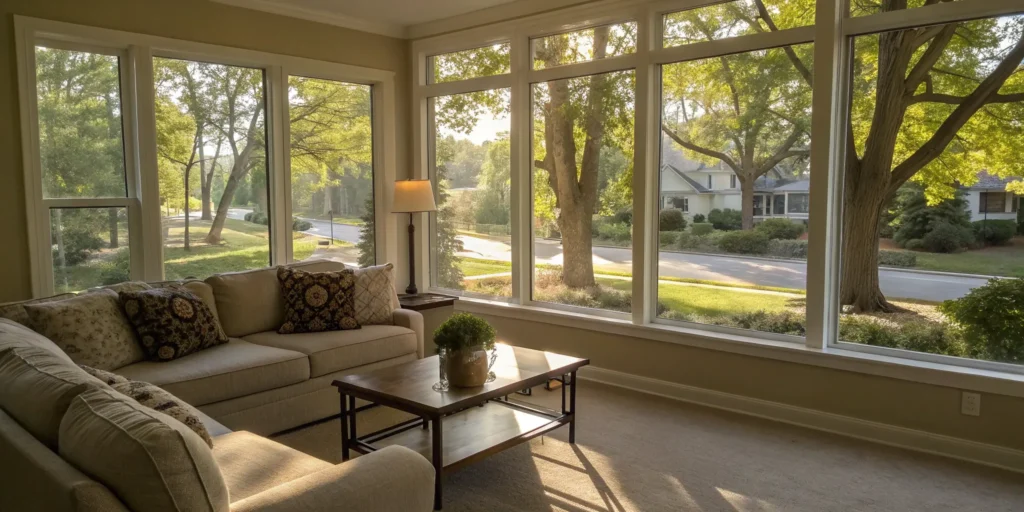 A bright condo living room, where the rule of thumb for condo insurance helps protect personal property.