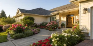 A rental property with a front lawn, an investment protected by landlord insurance.