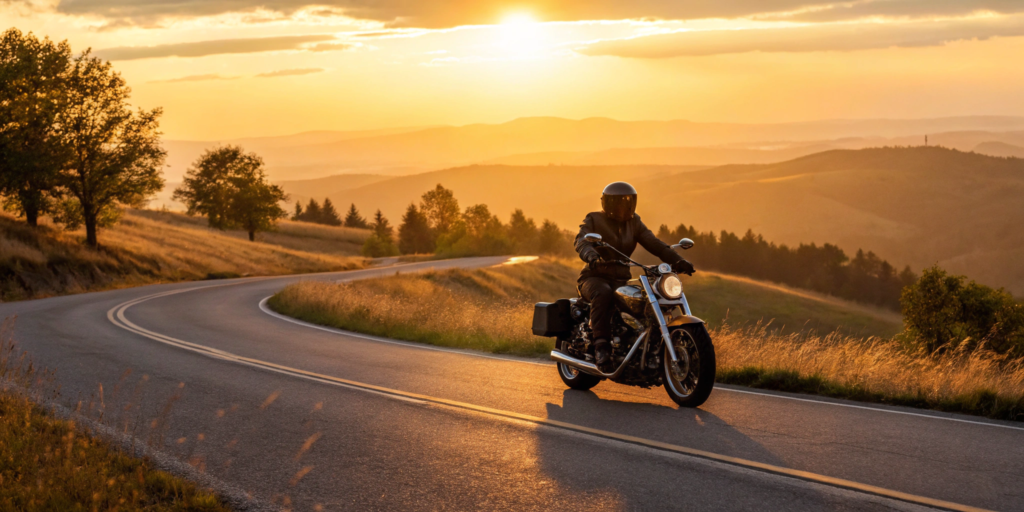 New rider on a motorcycle learning how much insurance costs.
