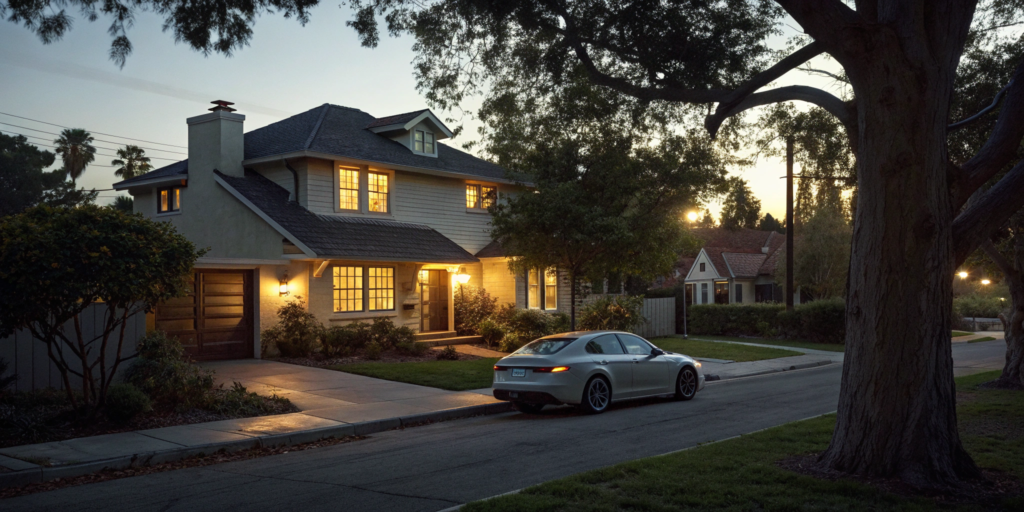 A home at night, a reminder of why it's important to know what your insurance covers.