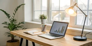 Laptop on a desk showing a term life insurance rates by age calculator to find a quote.