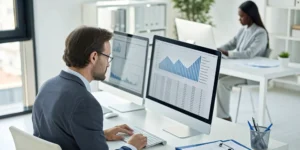 A man comparing quotes on one of the best insurance comparison sites.