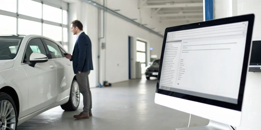 Man getting a quote online for full coverage car insurance.