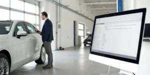 Man getting a quote online for full coverage car insurance.