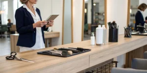 Beauty shop in Illinois with professional equipment, a key factor for an accurate insurance quote.