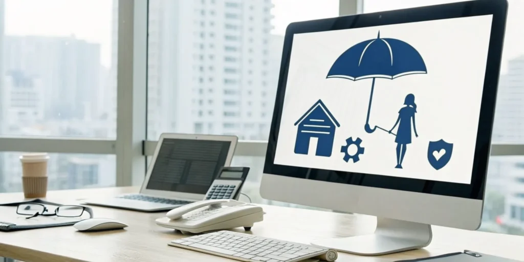 Getting a quote for a home and auto insurance bundle on a computer.