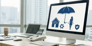 Getting a quote for a home and auto insurance bundle on a computer.