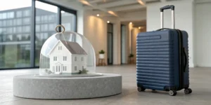 A model home and suitcase for temporary housing covered by loss of use insurance.