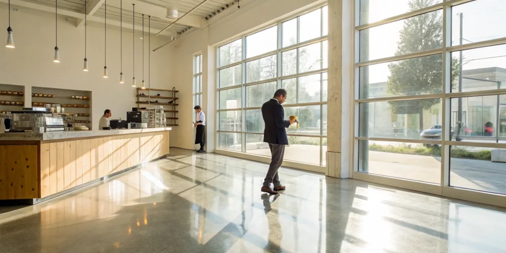 A small business coffee shop where owners must know what their liability insurance covers.