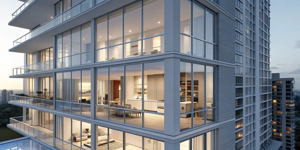 A modern condo where walls-in coverage protects the interior walls and fixtures.