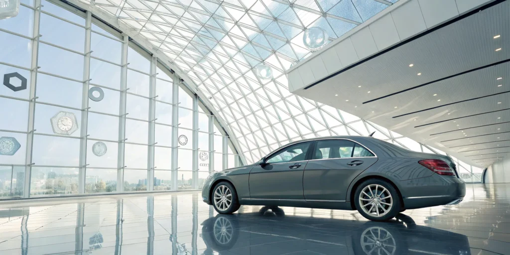 A modern luxury car that requires the best full coverage car insurance.