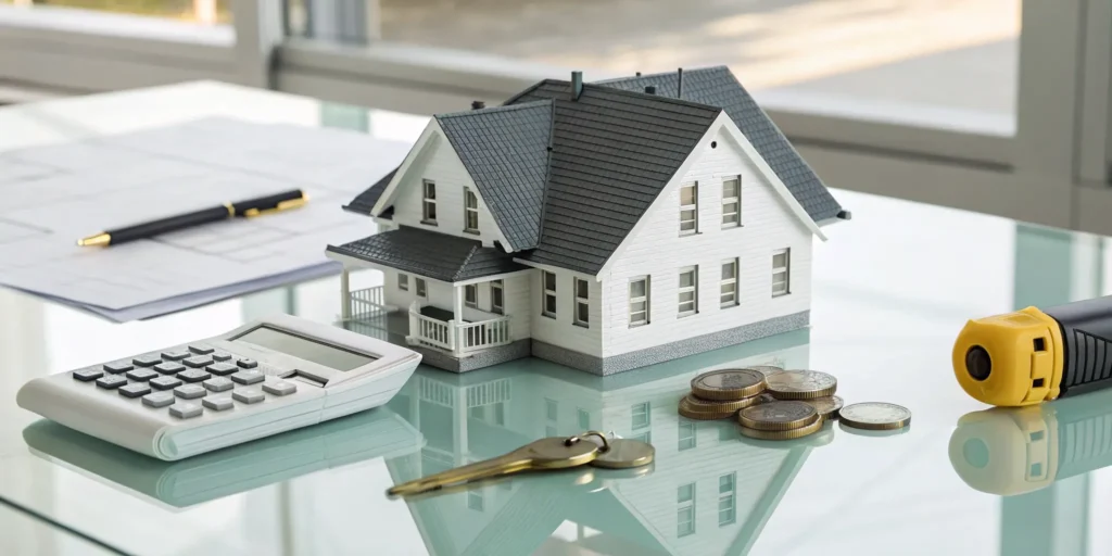 Calculating the average homeowners insurance cost with a model house and calculator.